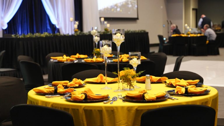 Table Setting in Grand Room of Local 449 Event Center